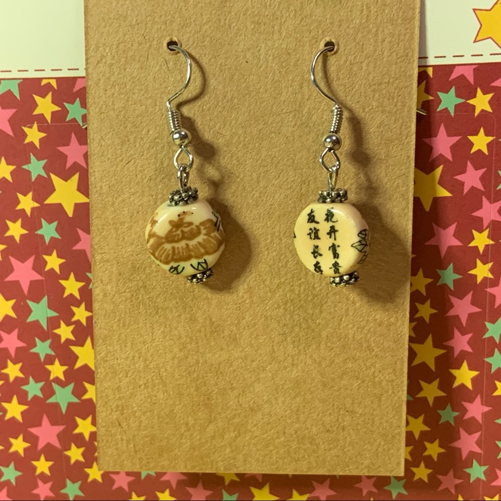 Handmade Asian beaded earrings
